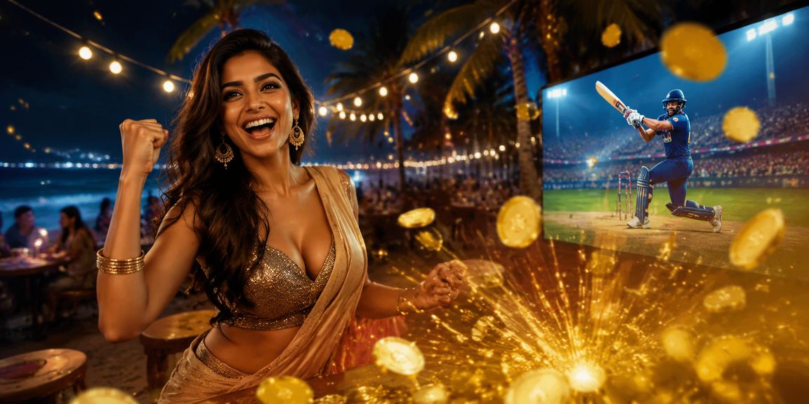 View of cricket betting in India with beach background